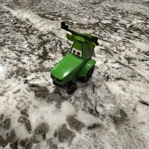 Vibrant Green Tractor Toy with Character Eyes